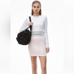 NWT Alexander Wang Banded Logo Waist Skirt Pink Size XS